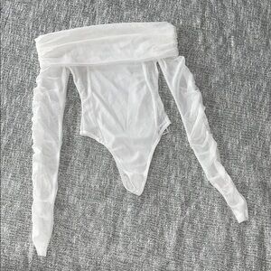 Elegant White Off-Shoulder Bodysuit